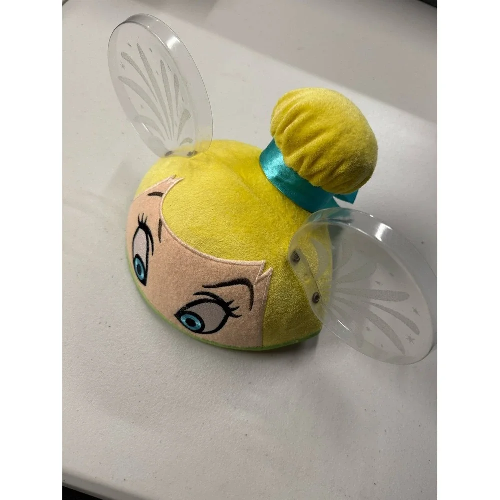 Disney Parks Tinker Bell Plush Character Hat with Wings Peter Pan Fairy Yellow